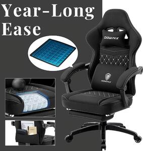 Sedia da gaming – Regolabile – Con imbottitura in memory foam e funzione oscillante – Nera