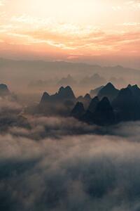 Fotografia artistica Guilin hills landscape at sunrise, Mario Martinez, (26.7 x 40 cm)