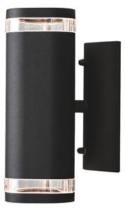 Konstsmide Modena Up&Down Applique Up&Down in alluminio laccato nero con vetro acrilico trasparente