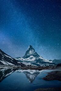 Fotografia artistica Matterhorn - night, Viaframe, (26.7 x 40 cm)