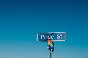 Fotografia artistica American road sign displaying 'Pride Street', Catherine Falls Commercial, (40 x 26.7 cm)
