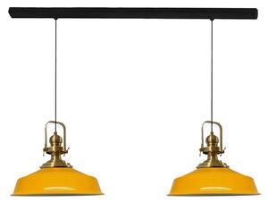 Lampada a sospensione Asletl Lampada a sospensione in metallo a 2 luci, E27, giallo Lampada vintage