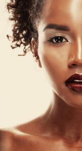 Fotografia artistica attractive african american woman closeup portrait, Cheschhh, (22.5 x 40 cm)