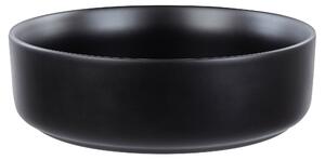 BELIANI Lavabo da appoggio in Vetroceramica nera rotondo ⌀ 36 cm bagno moderno
