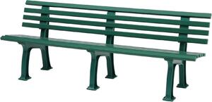 Panchina da giardino Antigua | 4 posti | Verde | HxLxP 74x200x54cm | Plastica resistente agli agenti atmosferici e ai raggi UV | Panchina da parco Panchina da esterno Balcone da giardino Terrazza