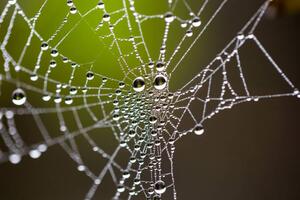 Fotografia artistica Water drops on spider web needles, Tommy Lee Walker, (40 x 26.7 cm)