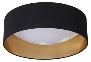Lampada da soffitto in tessuto Coleen in nero, interno oro