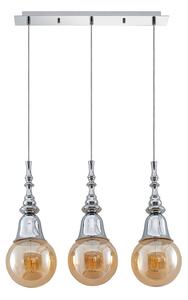 Lucande Gesja Pendellampe, 3-fl., lang, chrom