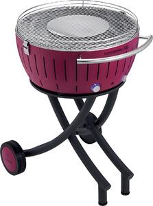 LotusGrill XXL (G600) barbecue da giardino da 21,8 kg, viola prugna con connessione USB