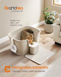 Lettaia extra large Feandrea, per gatti di grossa taglia, con pareti laterali alte, color beige cappuccino