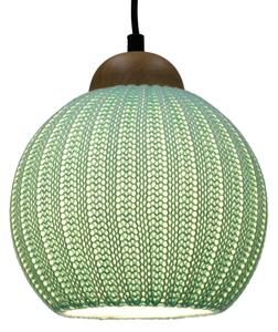 Plafoniera moderna in cotone lavorato a maglia - Kitami Turquoise, 22*20*20 cm, Plafoniere classiche e moderne