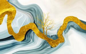 Illustrazione Abstract artistic blue paint background texture, Luzhi Li