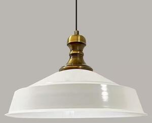Lampada a sospensione in metallo Ø41 cm, bianco interno bianco, E27, lampada vintage