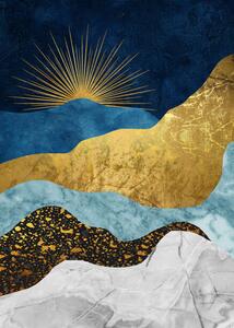 Illustrazione Golden abstract mountain peak art poster, Luzhi Li, (30 x 40 cm)