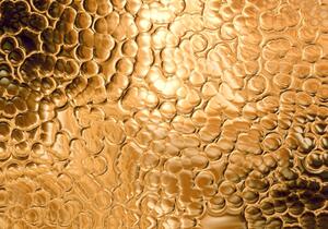 Illustrazione Gold Yellow Bubble Pattern Glittering Background, oxygen