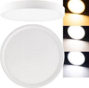 Lampada da soffitto a LED ChiliTec 23 cm, 18 W, CCT, 3 tonalità di luce regolabili, 25 mm di spessore, 230 V, per illuminazione interna, corpo in bianco [Classe energetica F]
