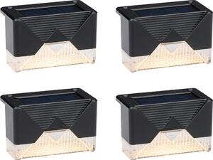 Grundig luci da giardino solari 4-pack - Luci solari per patio e recinto - Luce d'atmosfera bianco caldo - Materiale di montaggio incluso - Durata della batteria 6-8 ore