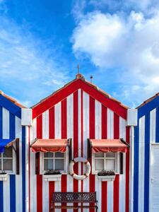 Fotografia Traditional colorful striped houses in Costa, Isabel Pavia, (30 x 40 cm)
