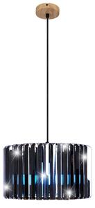Lampada a sospensione a LED RGB, effetto legno, cristallo fumé, H 120 cm