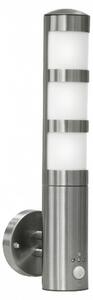 Lampada da parete in acciaio inox di design Grafner con rilevatore di movimento e 1x presa E27, lampada da parete per esterni IP44, luce accogliente, per esterni e interni, lampade da parete lampada da cortile per esterni PIR