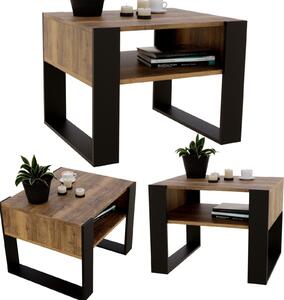 Tavolino da divano, realizzato in materiale composito di legno, forma rettangolare, stabile, colore noce, dimensioni 45 x 53,6 x 65 cm