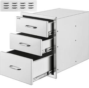 3 cassetti BBQ Blocco cassetti 46 X 58 CM Cassettiera per griglia a carbone