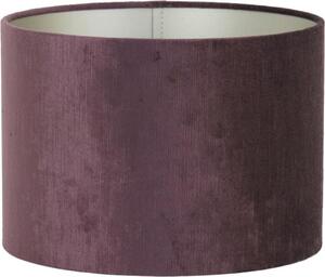 Paralume cilindrico in velluto color melanzana per lampada da tavolo 25-25-18