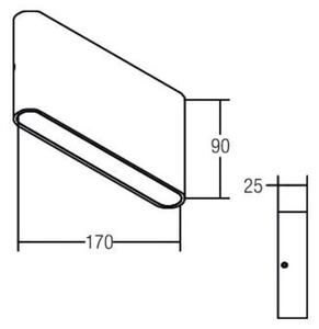 Brumberg Applique LED 11W 3100K A ws Konv Kst_opal, 10046173