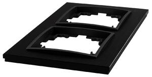 Cornice MCPOWER, FLAIR, a 2 ganci, alluminio nero, cornice di copertura per prese di corrente
