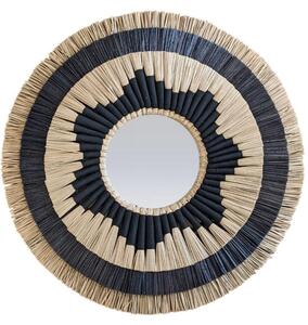 Specchio rotondo, diametro 60 cm - Vimini nero naturale