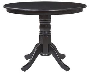 BELIANI Tavolo da pranzo nero in MDF con impiallacciatura di legno di gomma, diametro 100 cm, per 4 persone, forma rotonda, stile vintage e retrò