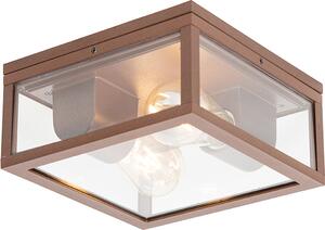 Plafoniera industriale color ruggine IP44 a 2 luci Charlois