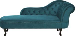 Sedia lounge BELIANI Smeraldo imbottita in velluto trapuntato a destra con borchie decorative gambe nere in stile retrò