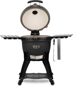 Barbecue Toro Kamado Grill "Yoru" Ø 62 cm Barbecue a carbonella Barbecue in Vetroceramica con termometro, ruote, nero opaco
