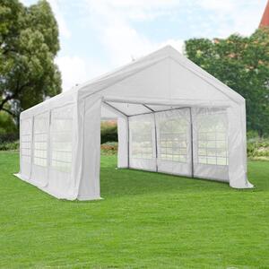 Tenda per feste Juskys Gala 3 x 6 m - telone con protezione UV, pareti laterali flessibili - gazebo stabile, grande - giardino per feste all'aperto - tendone bianco
