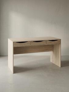 Scrivania in rovere Sonoma con cassetti - Pannello pratico, spazio di archiviazione, pannelli laterali robusti, cuscinetti antiscivolo. 120x55x75 cm | Kadima Design
