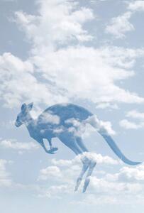 Illustrazione Double exposure of clouds and kangaroo, Grant Faint