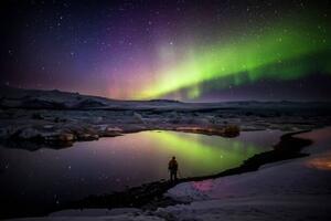 Fotografia artistica Aurora Borealis or Northern lights in Iceland, Arctic-Images, (40 x 26.7 cm)