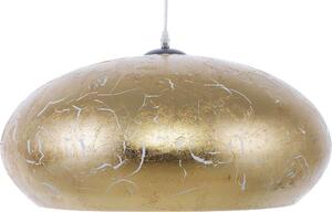 BELIANI Lampada a sospensione in metallo dorato con paralume rotondo in foglia d'oro dall'aspetto moderno