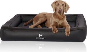 Knuffelwuff Letto ortopedico per cani in Pelle finta trapuntata al laser Hampstead 155 x 125 cm Nero