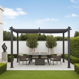 Gazebo da giardino 3x4m Luxor alluminio antracite protezione UV protezione idrorepellente protezione solare per patio giardino ombra tenda da giardino