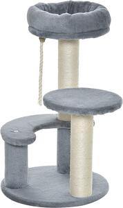 Pawhut PawHut albero per gatti albero da arrampicata albero da gioco letto per gatti tiragraffi grigio D30-202
