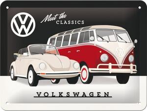 Cartello in metallo Volkswagen Vw - Mett the Classics, (20 x 15 cm)