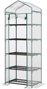 Serra in plastica Outsunny Mini-serra con 5 ripiani in plastica trasparente