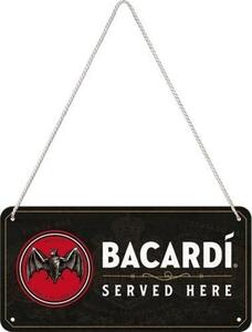 Cartello in metallo Bacardi - Served Here, (20 x 10 cm)