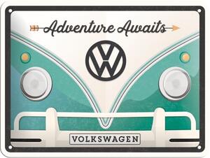 Cartello in metallo Volkswagen Vw - Adventure Awaits, (20 x 15 cm)