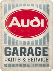 Cartello in metallo Audi - Garage Parts Service, (15 x 20 cm)
