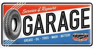 Cartello in metallo Service Repair - Garage, ( x cm)
