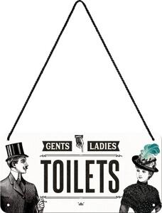 Cartello in metallo Gents and Ladies Toilets, (20 x 10 cm)