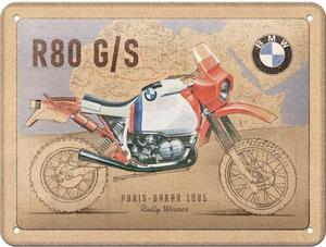 Cartello in metallo Bmw - R80 G S Paris Dakar, (20 x 15 cm)